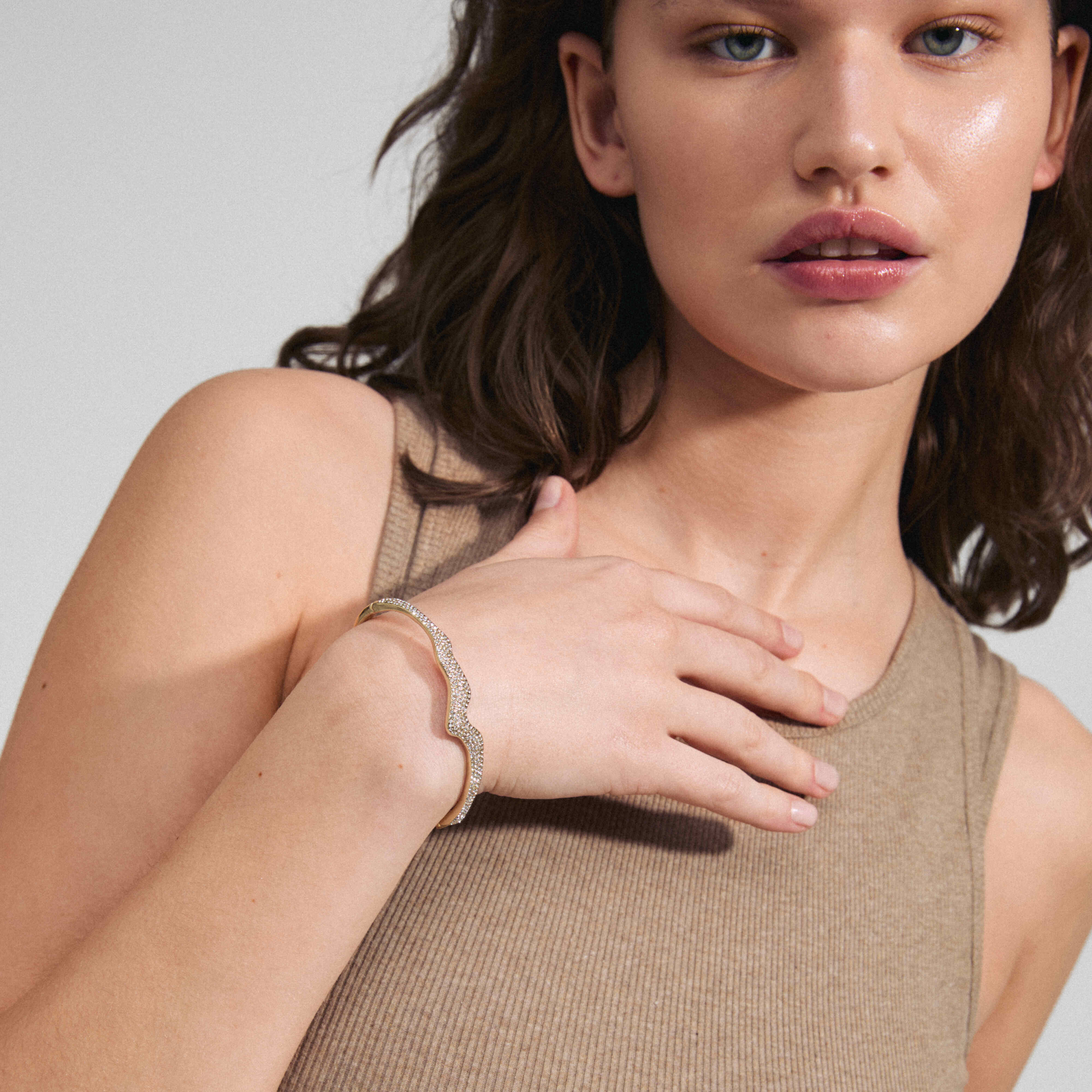 CONNECT Recycled Crystal Bangle Bracelet - Image 3