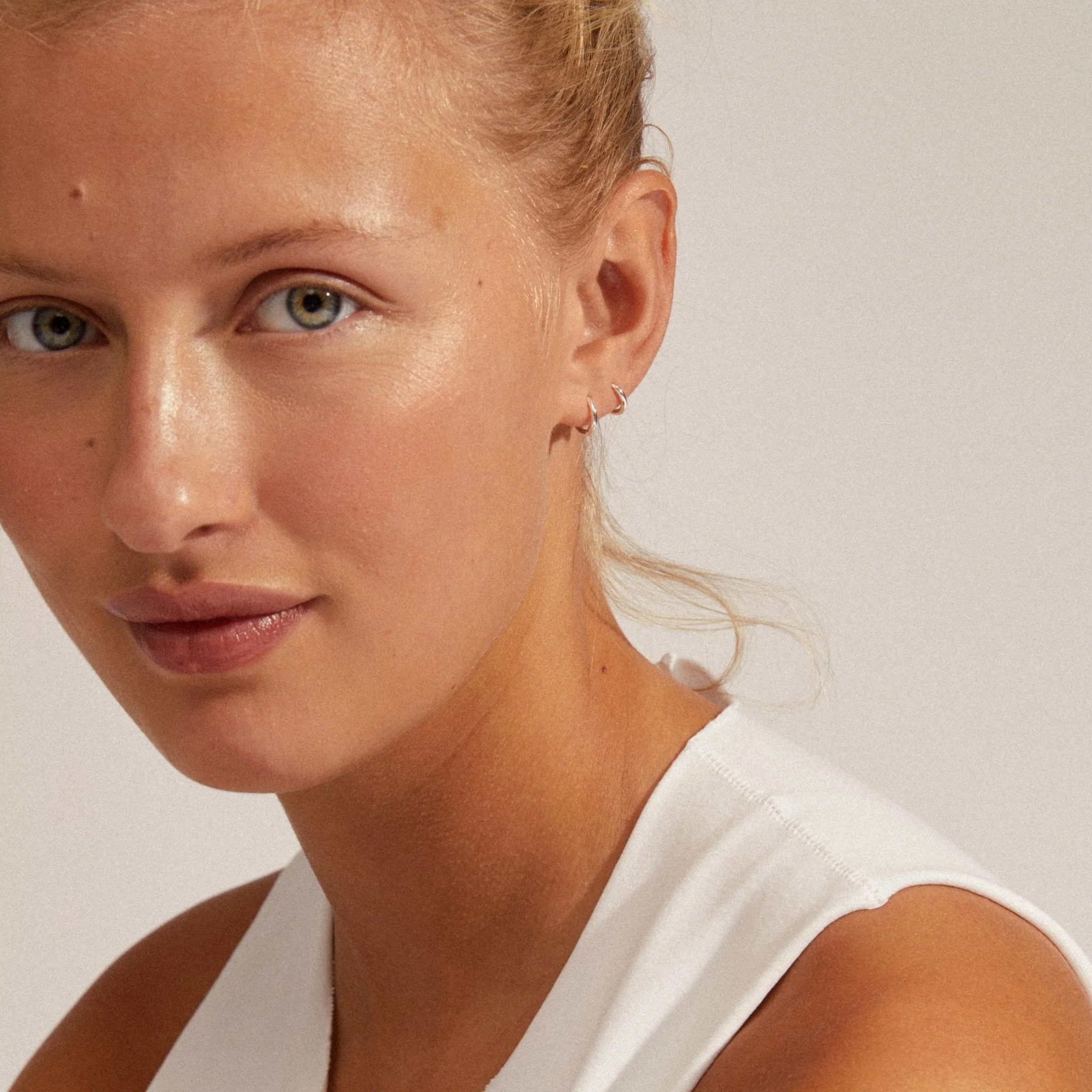 Eanna Recycled Huggie Hoops 10mm - Image 3