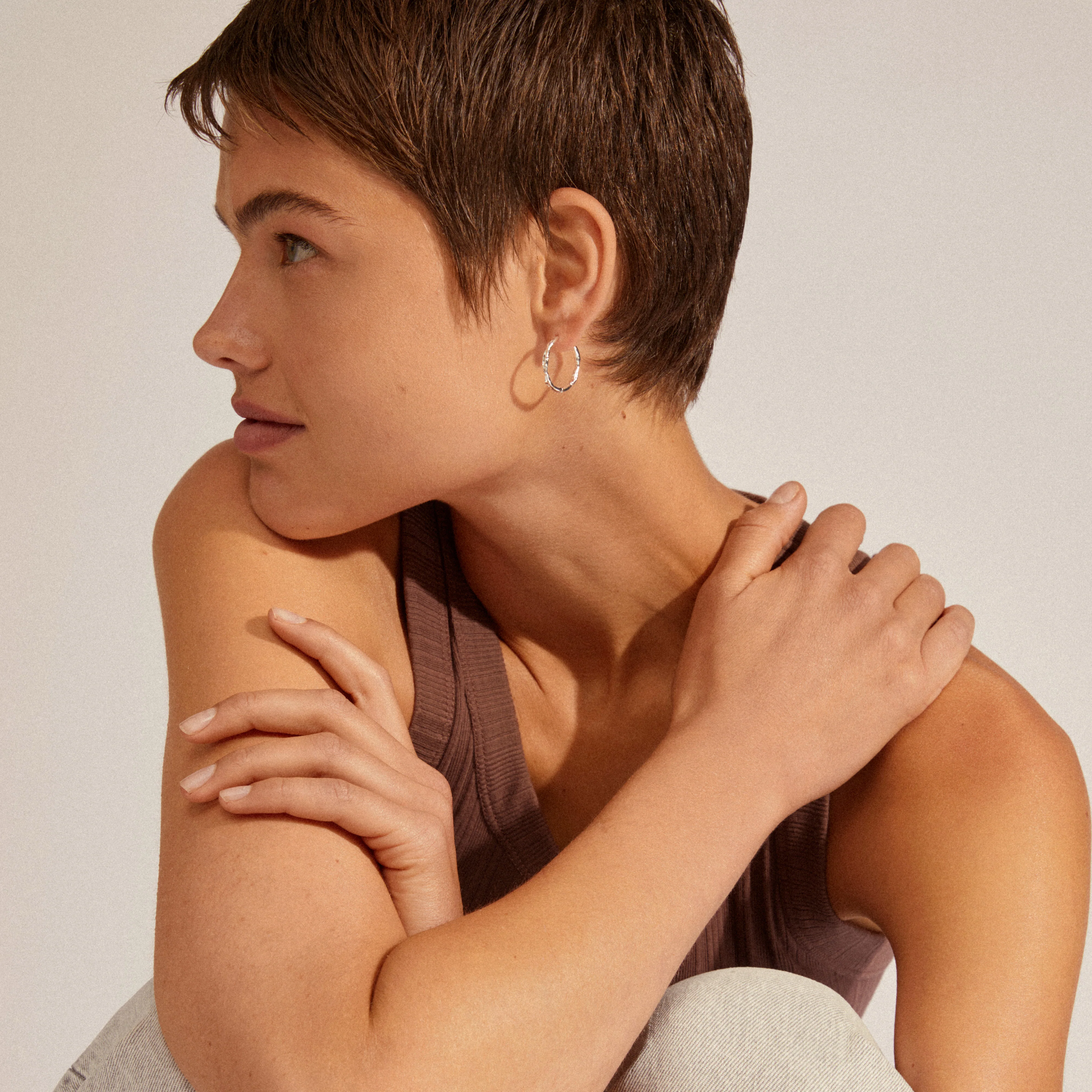 Eddy Recycled Organic Shaped Large Hoops 23mm - Image 4