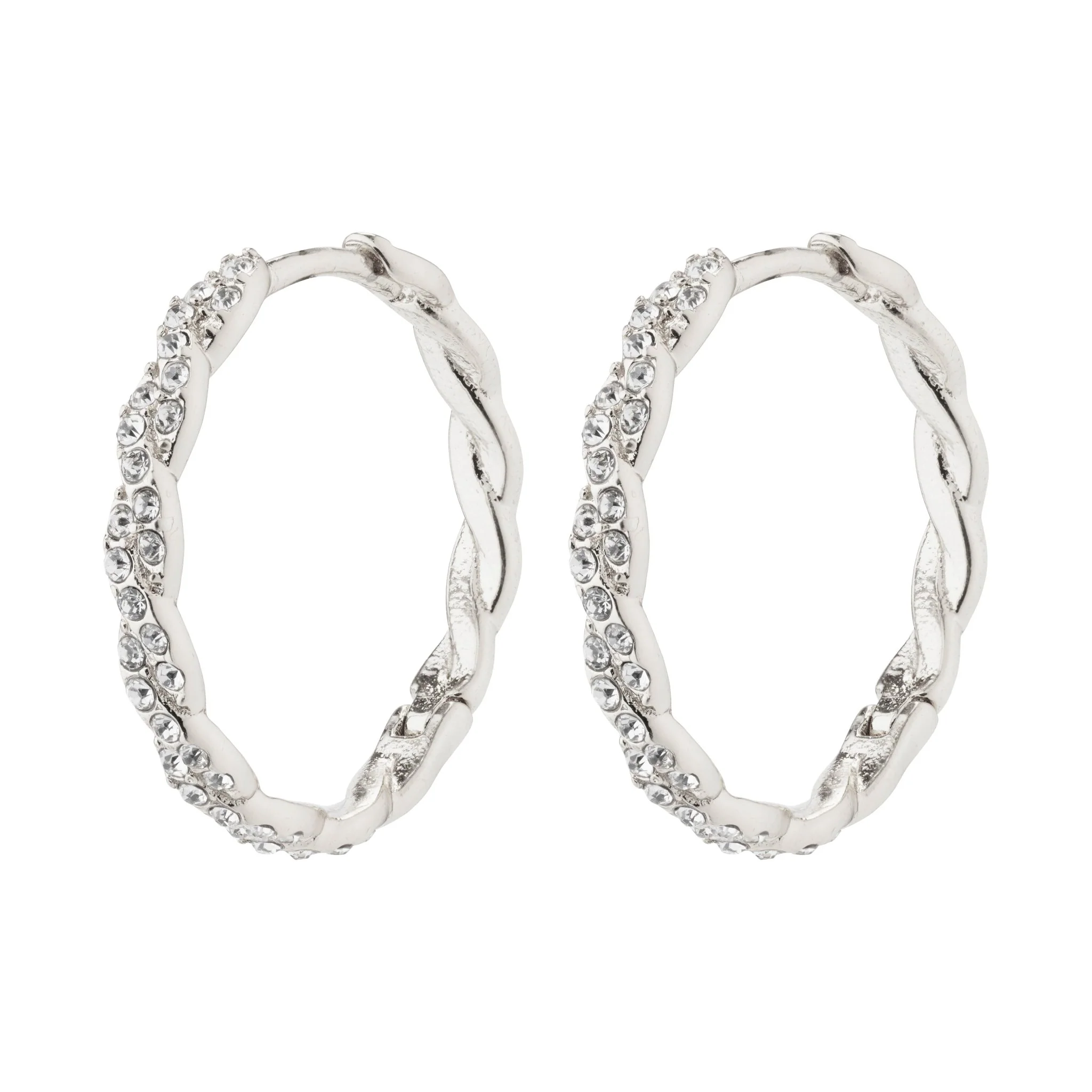 Ezo Twirled Medium Crystal Hoops - Image 4
