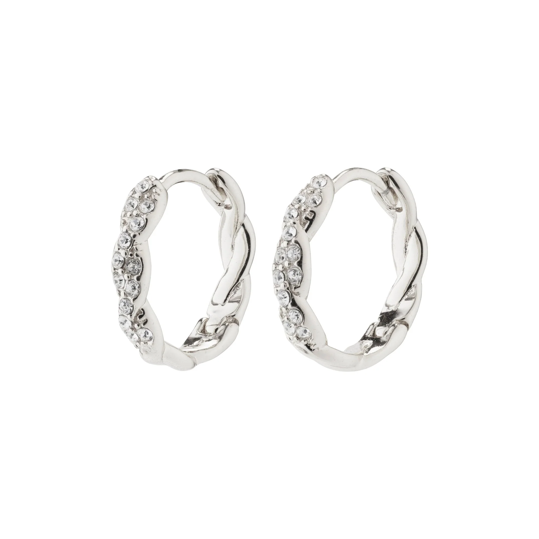 Ezo Twirled Small Crystal Hoops - Image 3