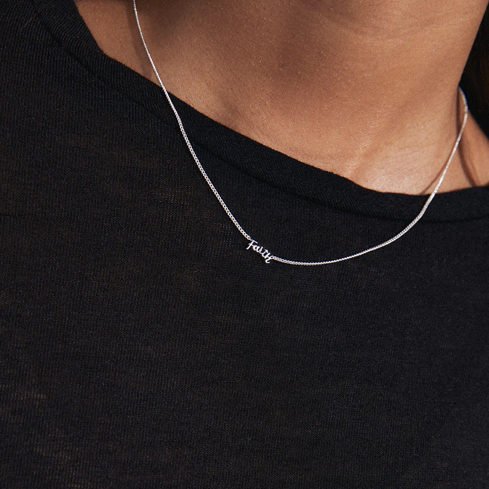 FAITH Recycled Pendant Necklace - Image 4