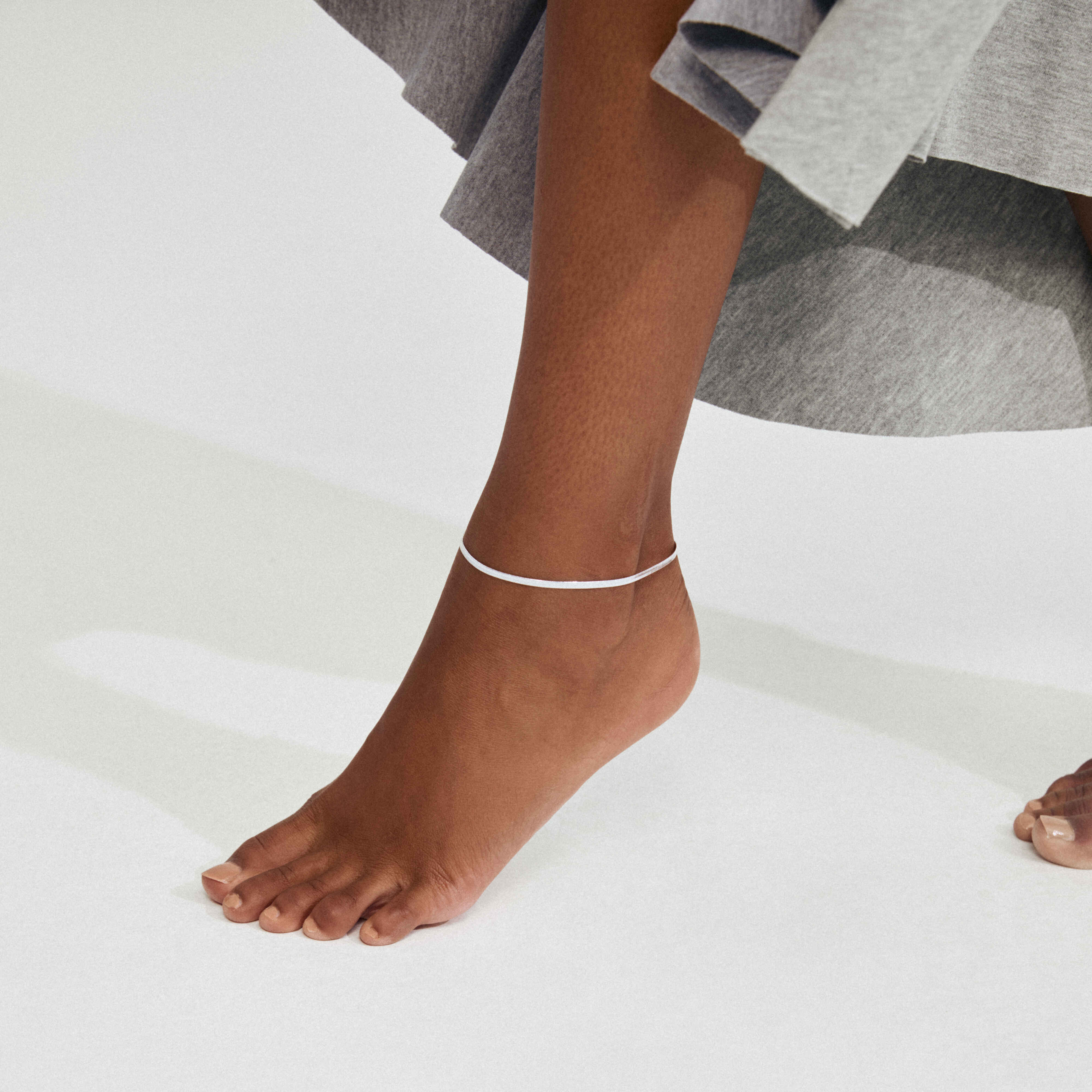 JOANNA recycled herringbone ankle chain - 25 cm - Image 5