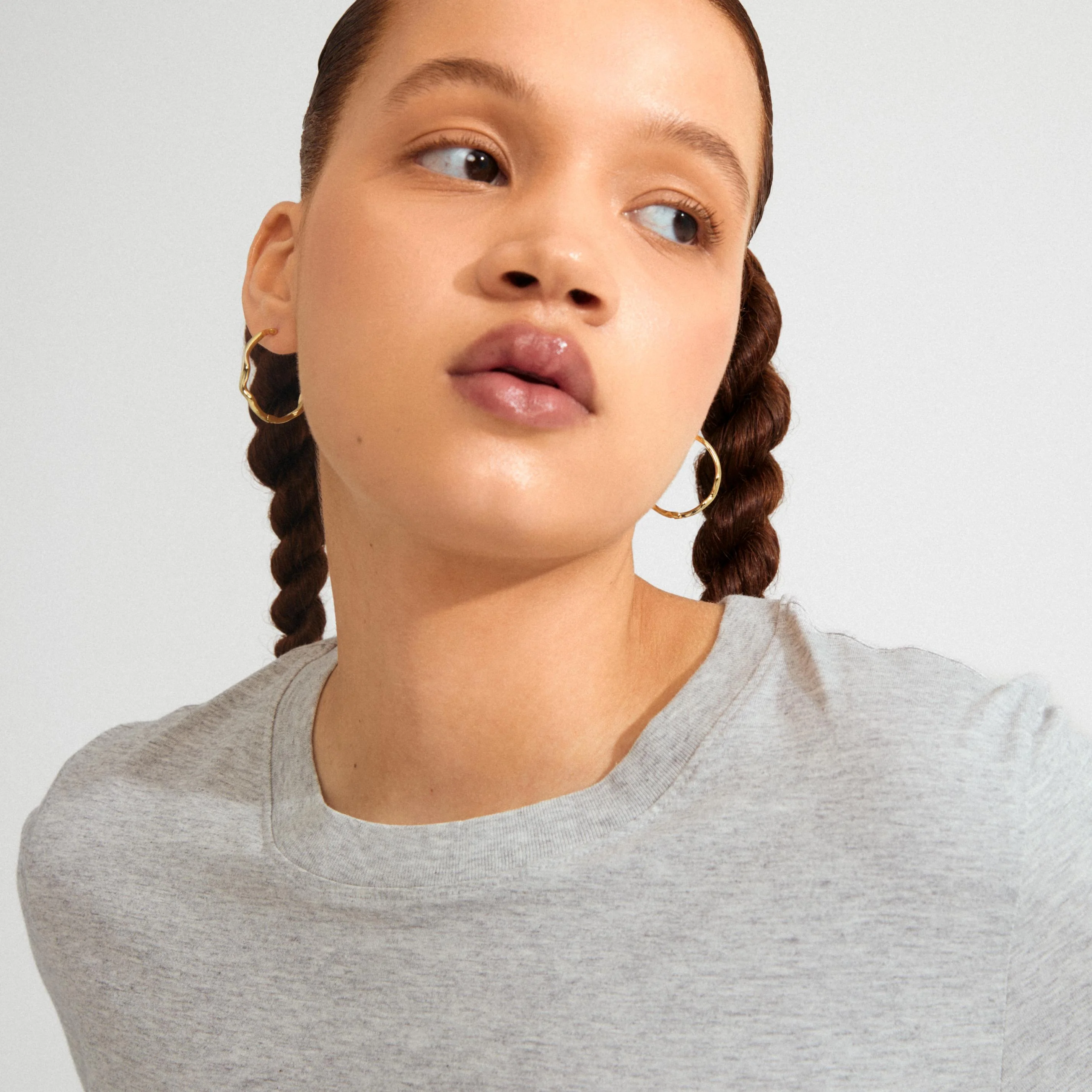 LARKIN recycled wavy hoop earrings - Image 3