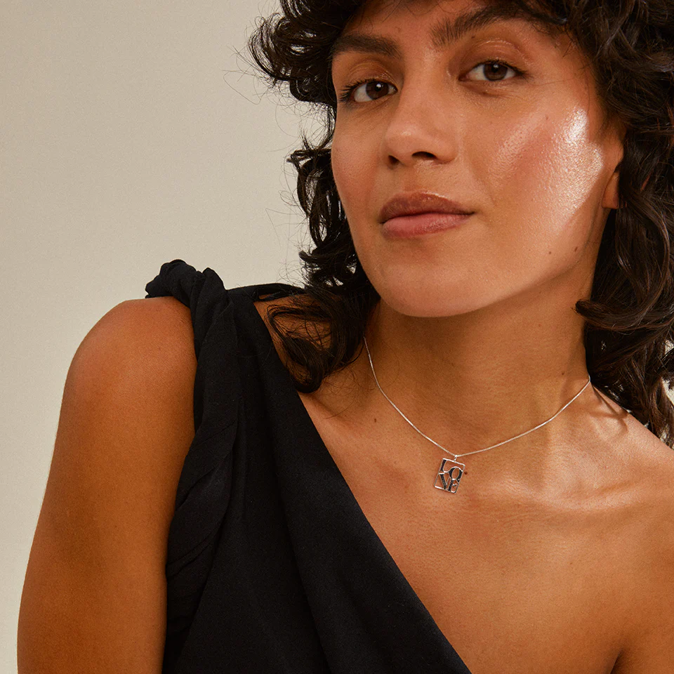 LOVE Recycled Pendant Necklace, Love Tag - Image 6