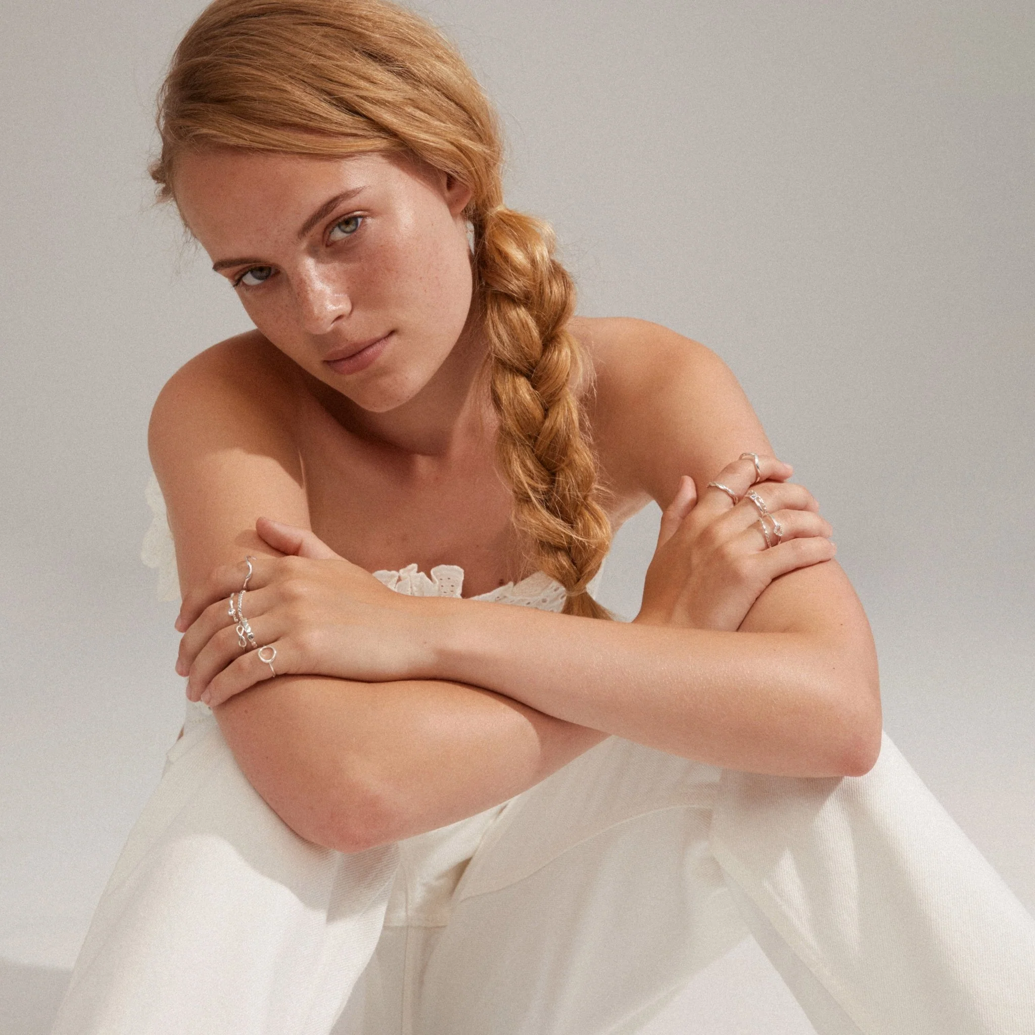 Lulu Recycled Crystal Stack Ring - Image 5