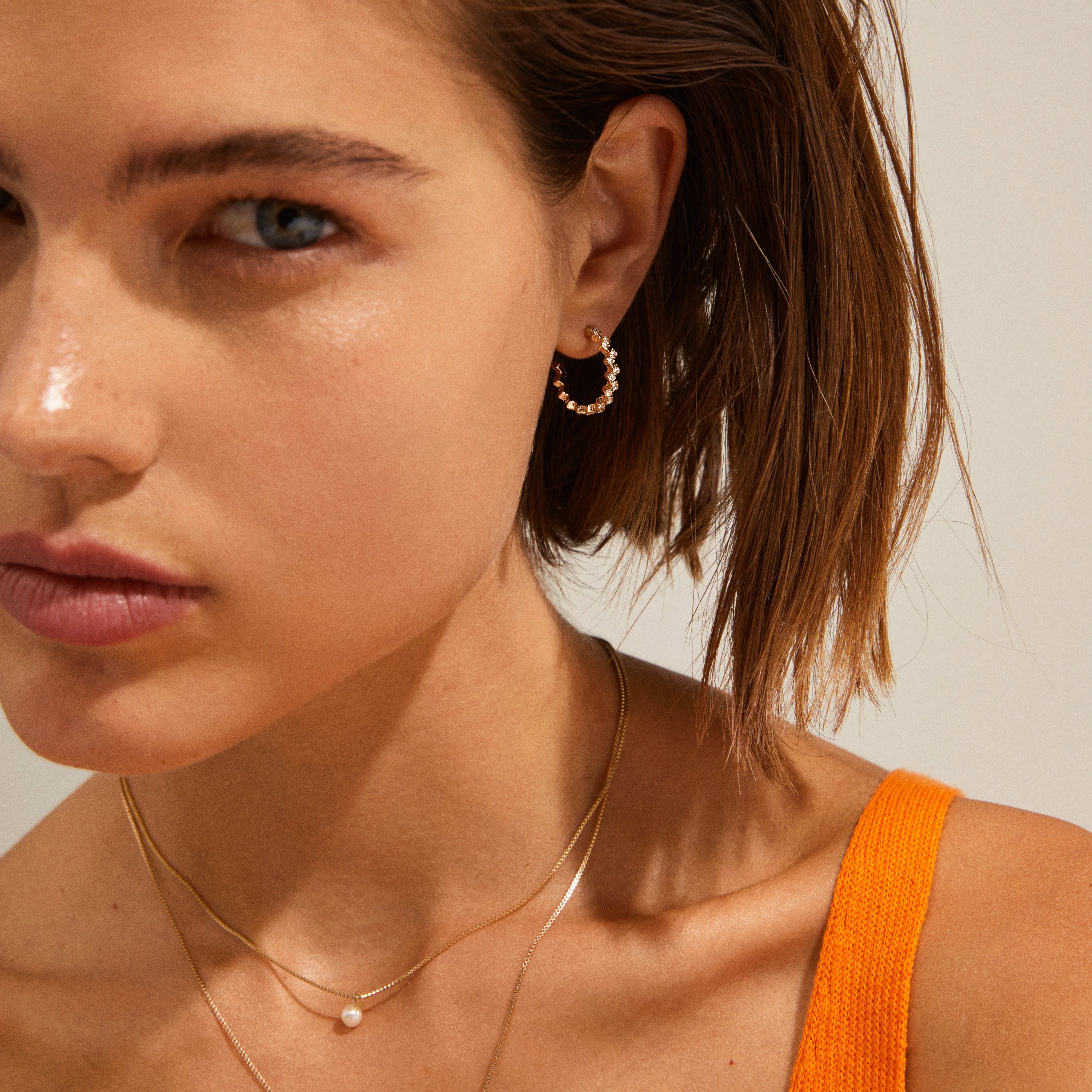 Jolene recycled Crystal Hoops - Image 3