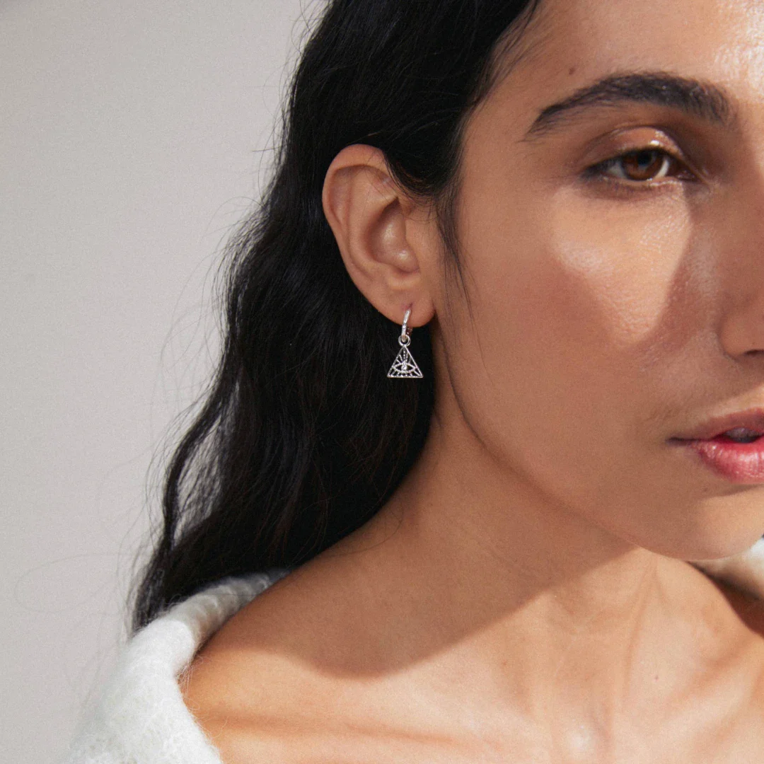 SIBYLLA Crystal Evil-Eye Recycled Single Earring - Image 4